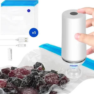 Vakuum Lebensmittel Versiegelung USB Wiederaufladbare Handpumpe für Sous Vide und Lebensmittelaufbewahrung-